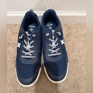 “Preloved” Hurley Men's Navy and White Knit Athletic Sneakers